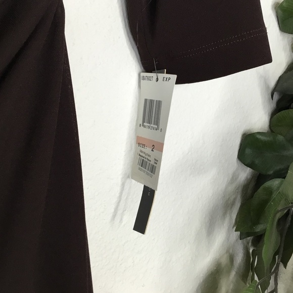 NWT David Meister Brown Ruched Dress - Picture 3 of 7